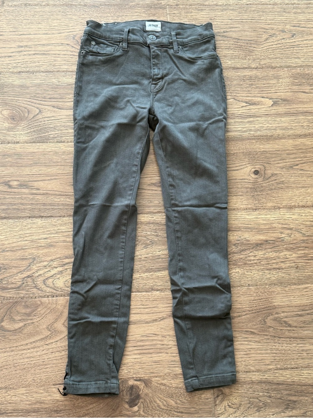 Hudson Jeans Nix Lace up Hem Crop in Olive Sz 28